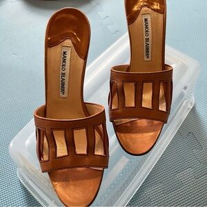 Vintage Manolo Heeled Slides size 38/US8